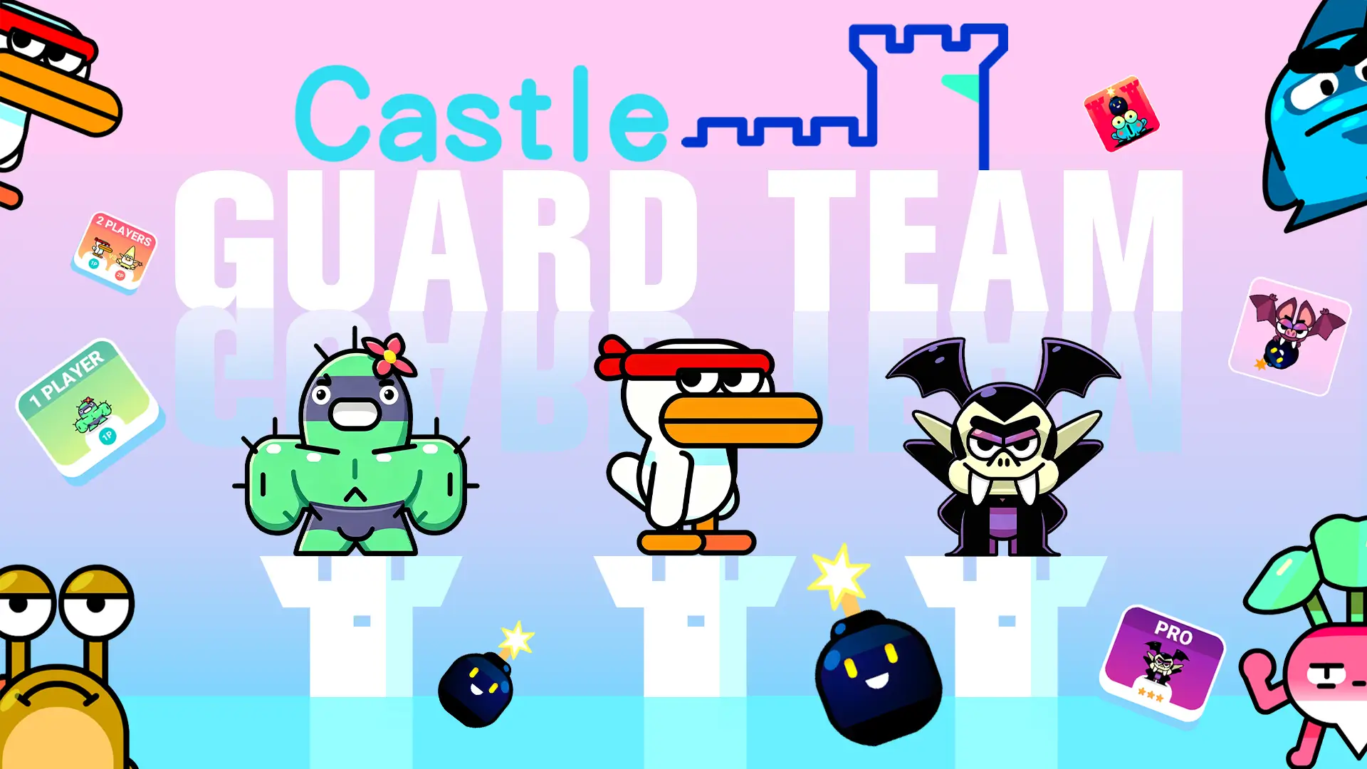 Colorful characters in Castle Guard Team